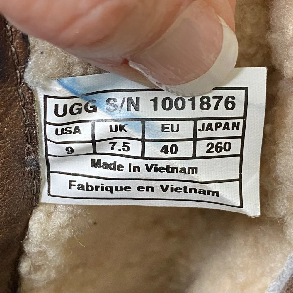 UGG Cydnee Tall Riding Boots Tan Sude Brown Leather Size‎ 9